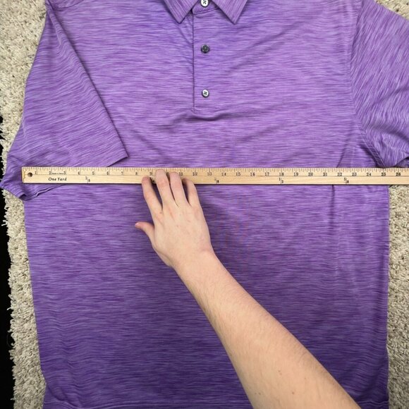 Footjoy FJ Purple Striped Polo Shirt Mens Size XL Fighting Understanding MS - Picture 4 of 9